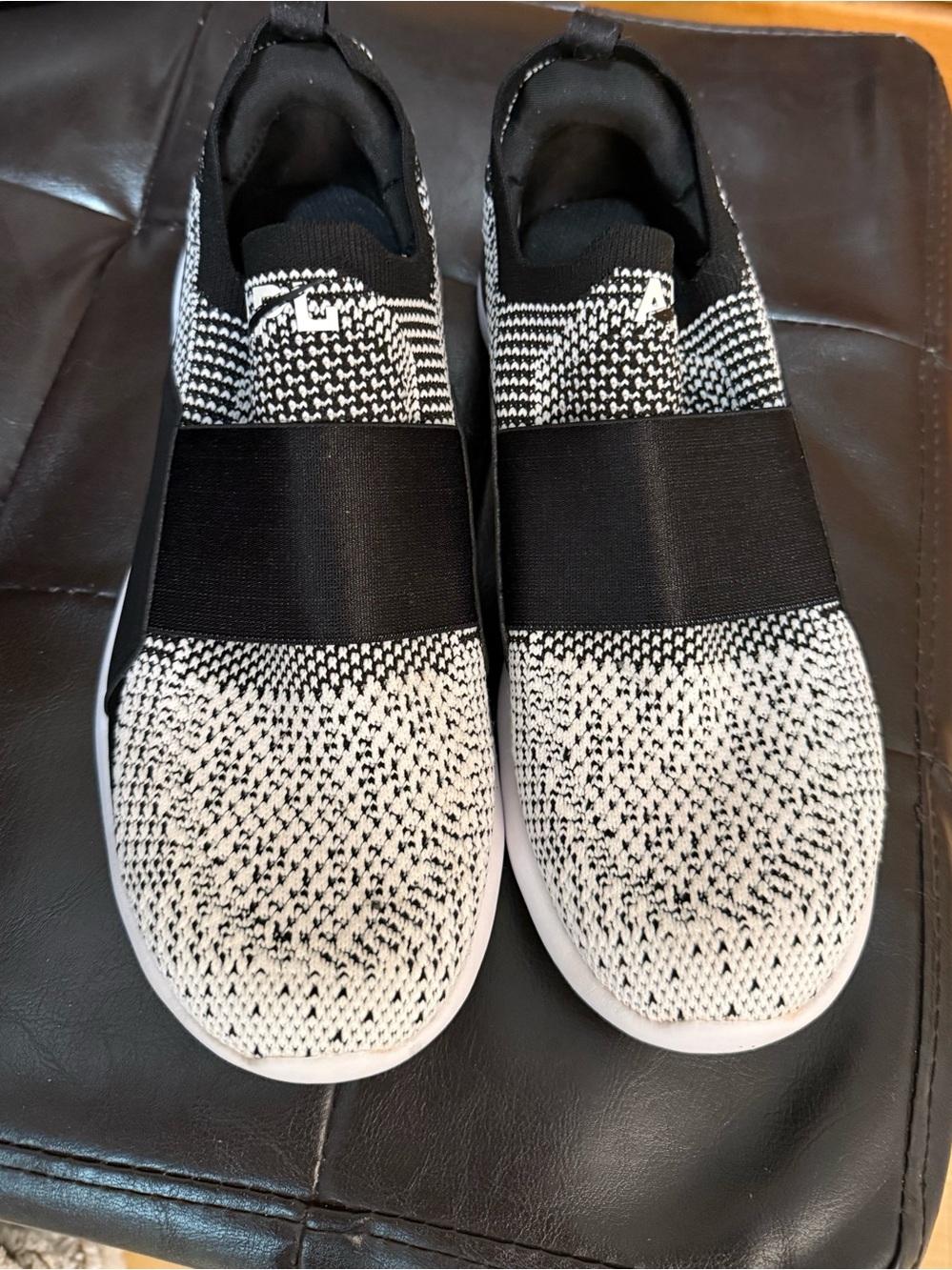 APL Slip-On Knit Sneakers in Black & White - Picture 2 of 11